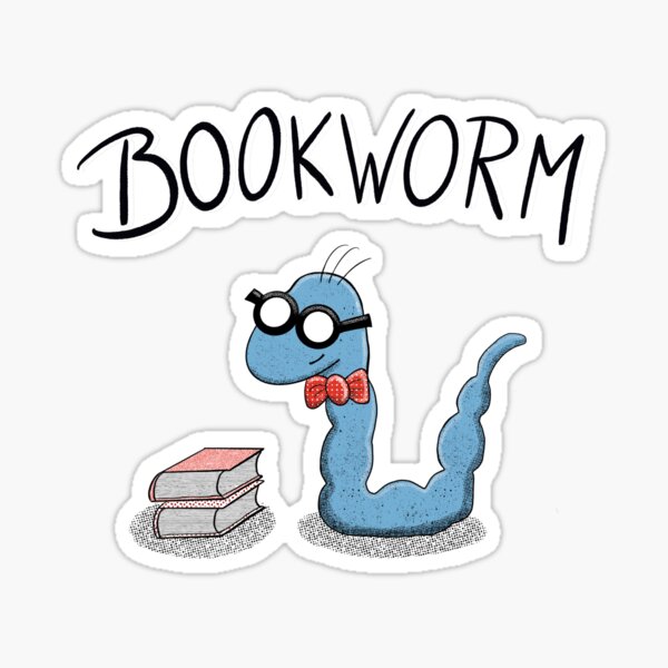 Kopie von Netter Bücherwurm Sticker