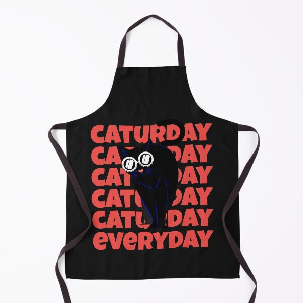 Item preview, Caturday Everyday Repeat Text, Cool Black Cat designed and sold by DiscGolfTees.