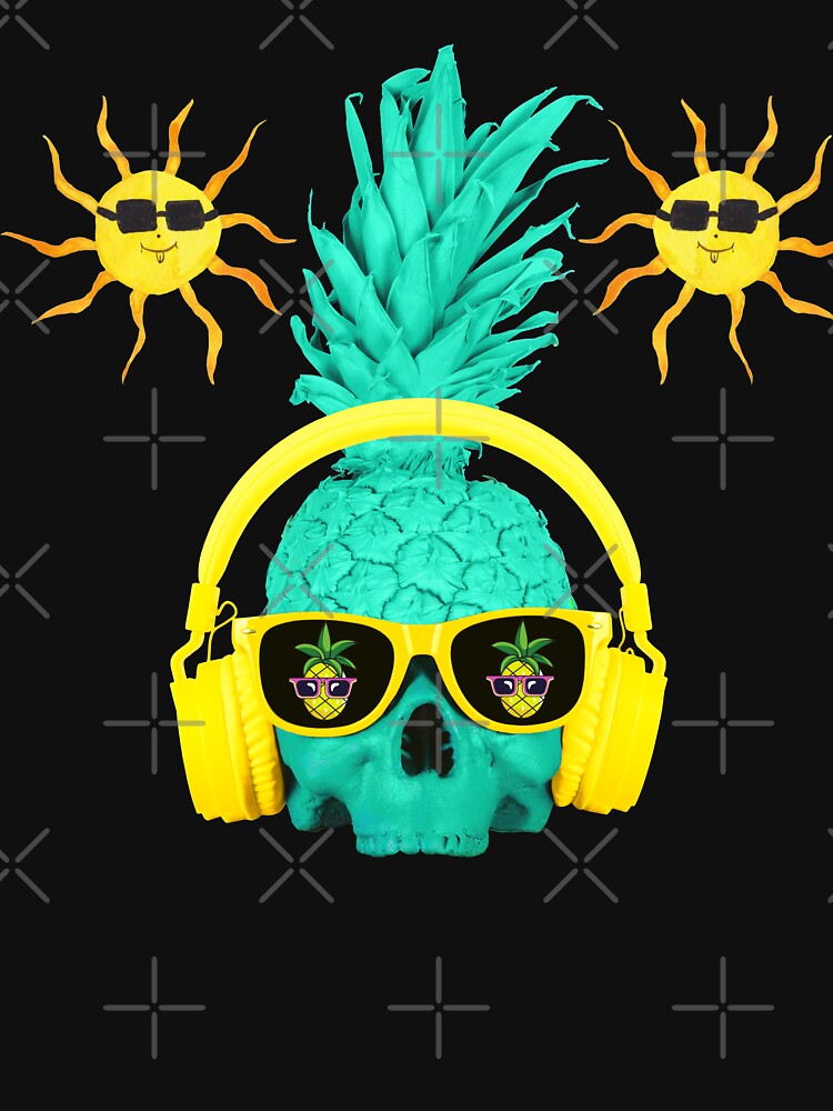 "Pineapple skull with sunglasses/ Bizarre Creepy Weird Fruit