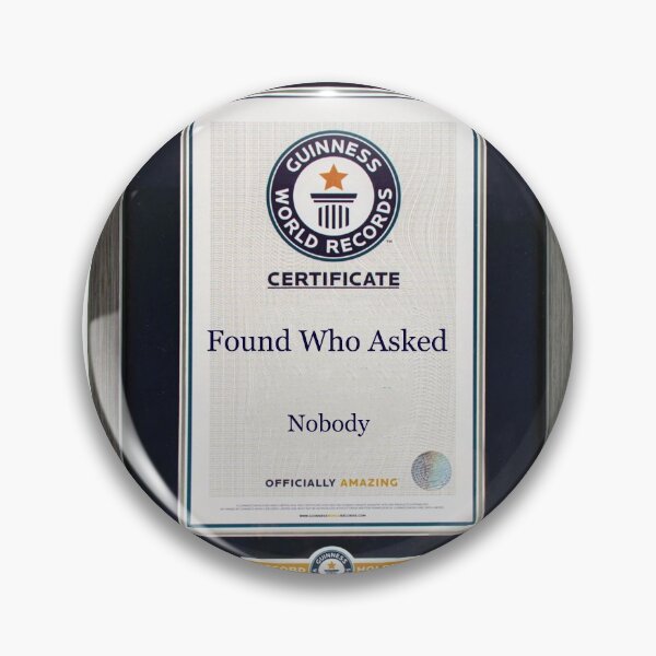 Item preview, Nobody Asked World Record Plate designed and sold by ChalkAboutIt.