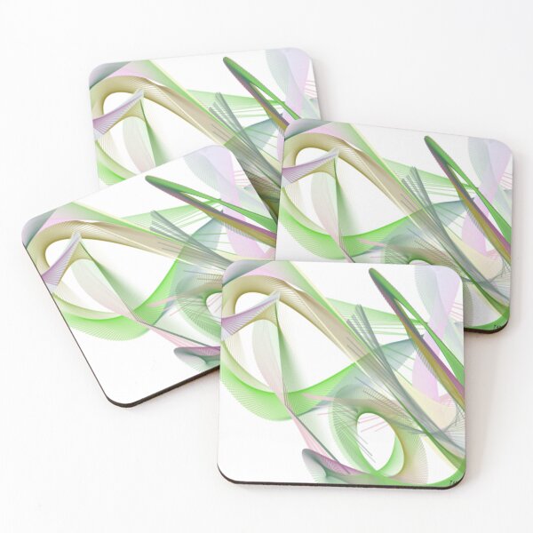 Item preview, THOUGHT Abstract Art Design wavy line art full of color on white background designed and sold by TekakuArt.
