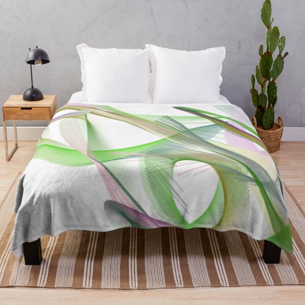 Item preview, THOUGHT Abstract Art Design wavy line art full of color on white background designed and sold by TekakuArt.