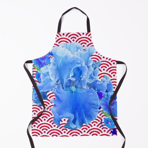Item preview,  BLUE WHITE PATTERN FROTHY IRIS GARDEN RED ART designed and sold by sharlesart.