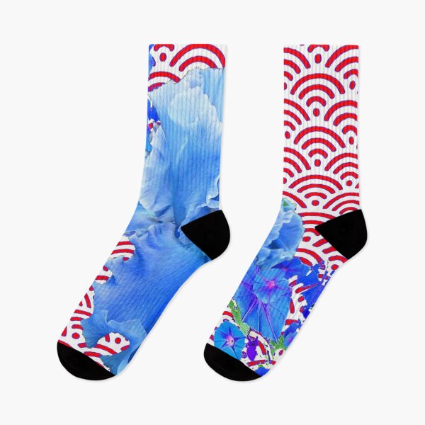 Item preview,  BLUE WHITE PATTERN FROTHY IRIS GARDEN RED ART designed and sold by sharlesart.