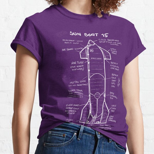 Sun Boat 15 (Starship Schematics) Classic T-Shirt
