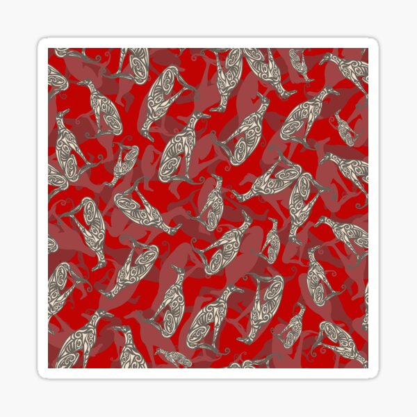 Greyhound Camo - Bold Red Sticker