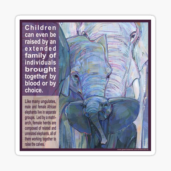 It Takes a Herd to Raise a Child (African Elephant) Sticker