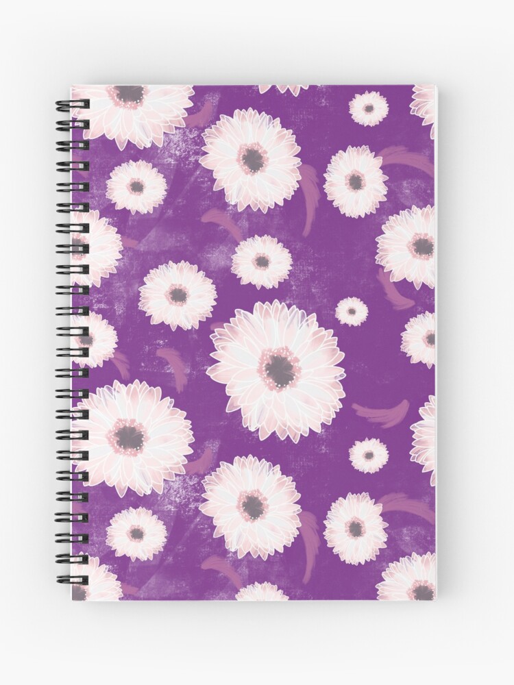 Cuaderno de espiral «Gerberas rosadas y moradas» de DesignsByJaycee |  Redbubble