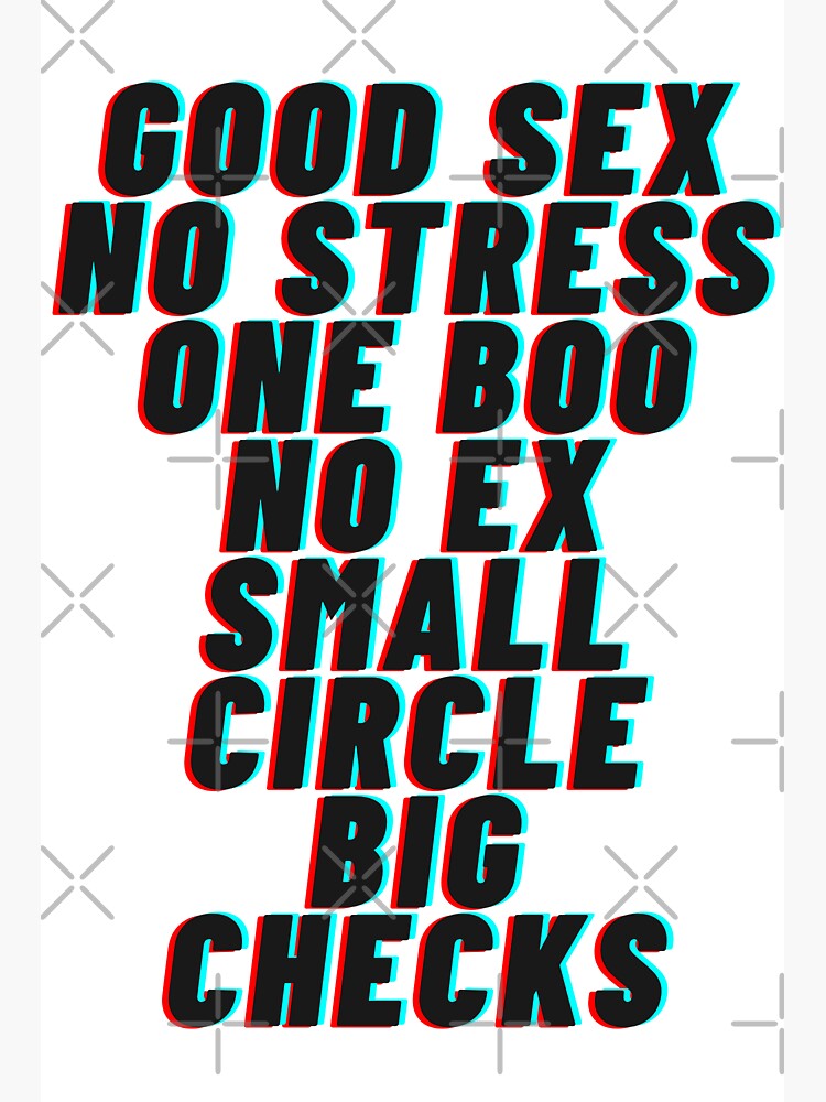 Good Sex No Stress Sticker For Sale By Ognjesamardzic Redbubble