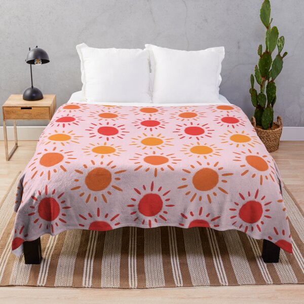 Item preview, Happy Retro Sun Pattern - Pink Orange Red Palette designed and sold by illocharm.