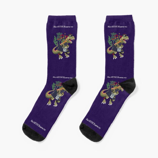 Clanosaurus Rex MacARTHURsaurus rex MacArthur McArthur Family Tartan Socks