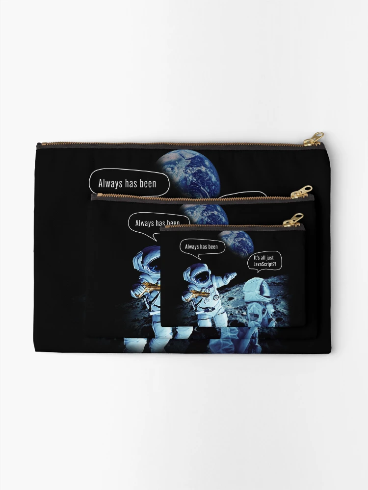 Thumbnail 2 of 4, Zipper Pouch, It's all just JavaScript?! Meme designed and sold by Code  Monkeys.