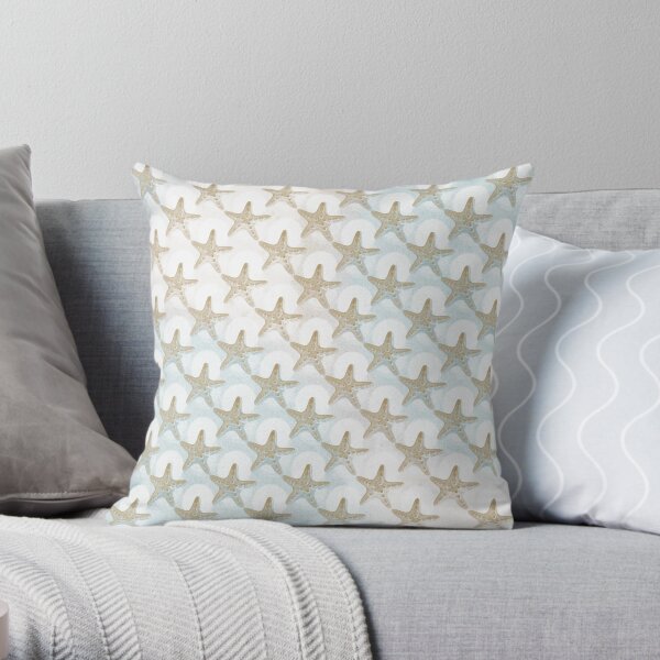 Starfish on the Ocean Pattern Throw Pillow