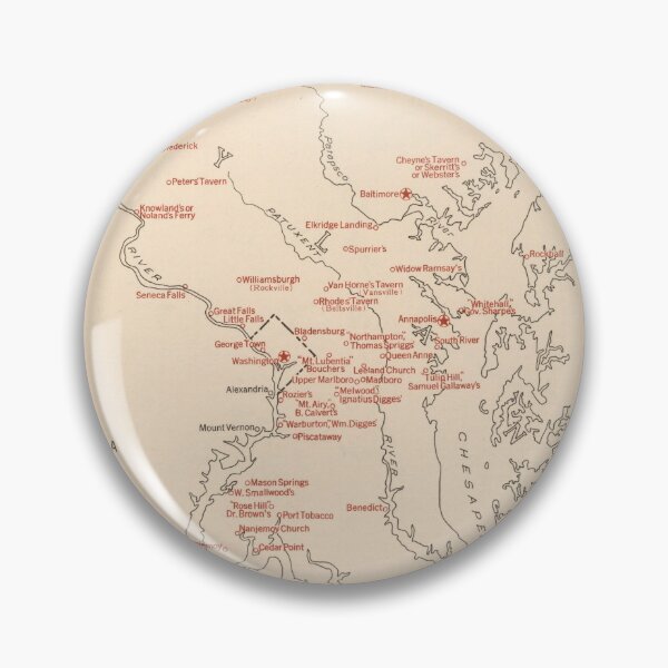Item preview, Old Maryland George Washington Historical Landmarks Map (1932) Vintage Founding Father MD Visited Atlas designed and sold by BravuraMedia.