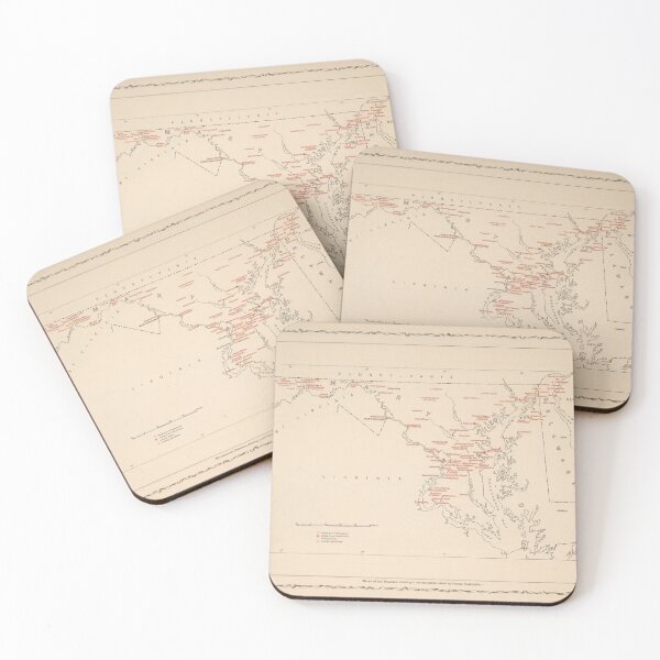 Item preview, Old Maryland George Washington Historical Landmarks Map (1932) Vintage Founding Father MD Visited Atlas designed and sold by BravuraMedia.