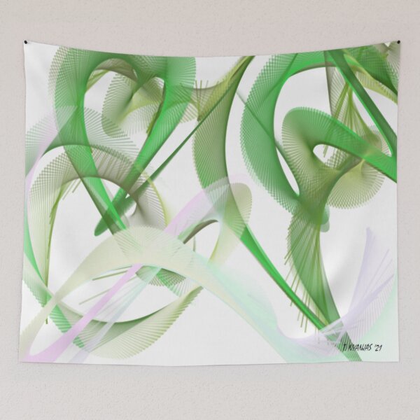 Item preview, Life Abstract Art Design wavy line art full of color on white background designed and sold by TekakuArt.