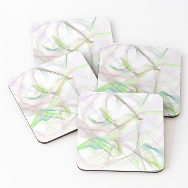 Item preview, Memories Abstract Art Design wavy line art full of color on white background designed and sold by TekakuArt.