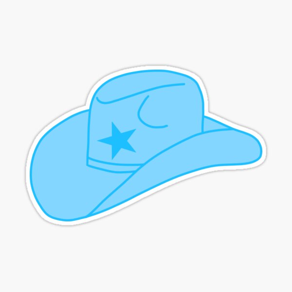 Blue country hat  Sticker for Sale by lildesignss