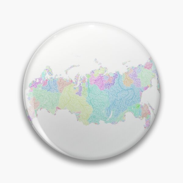 Item preview, Russia River Basin Map in Rainbow Colours with White Background designed and sold by GrasshopperGeo.