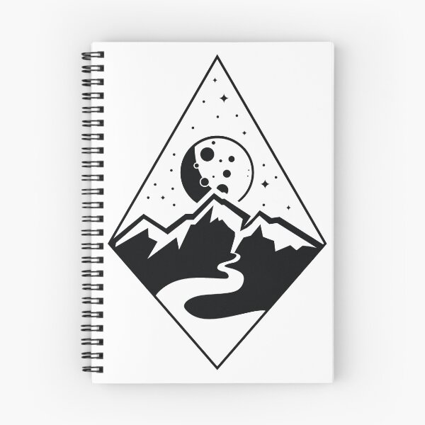 Aperçu de l'œuvre Luna Hills (noir sur blanc) créée et vendue par 11thIdeaDesigns.
