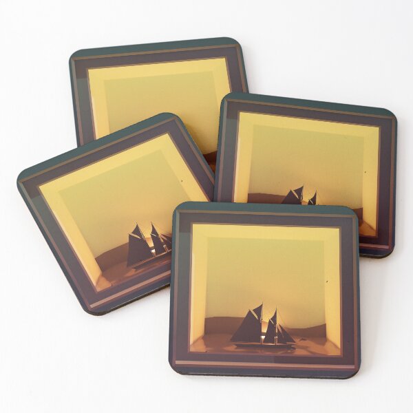 Item preview, Tall ship paper cut out style artwork designed and sold by vixfx.