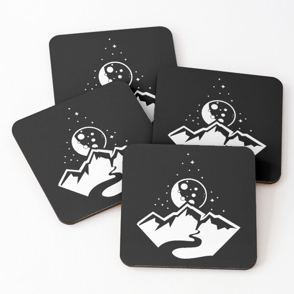 Item preview, Luna Hills (White on Black - No Frame) designed and sold by 11thIdeaDesigns.
