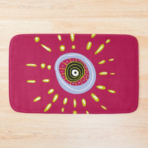 Item preview, Greek mati no.3 geometric sun | Cherry red background designed and sold by Lena Morf.