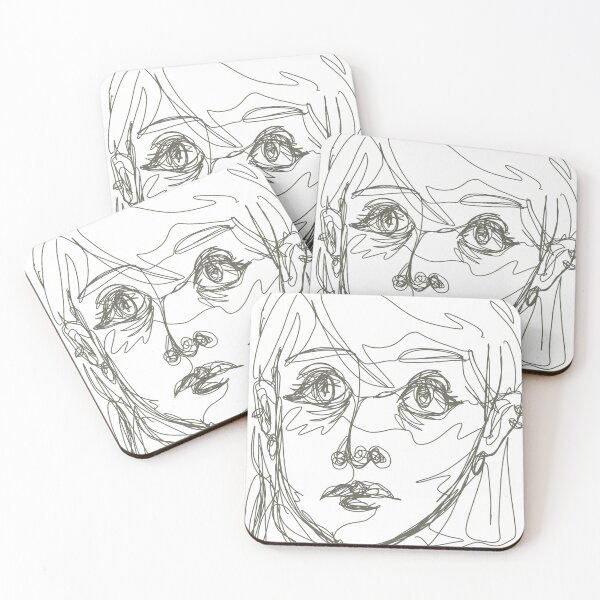 Item preview, drawing of woman lineart continuous line designed and sold by crystalb3rries.