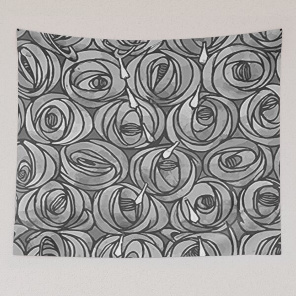 Item preview, Charles Rennie Mackintosh - Roses  teardrops, silver designed and sold by Vivanne-art.