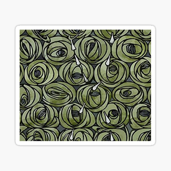 Item preview, Charles Rennie Mackintosh - Roses  teardrops, olive green designed and sold by Vivanne-art.