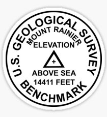 Mount Rainier, Washington USGS Style Benchmark Sticker