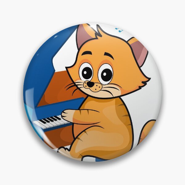 Item preview, Fat Cat playing piano. piano with cat sticker illustration designed and sold by SLSandaruwan.