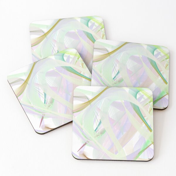 Item preview,  Tunnel Abstract Art Design wavy line art full of color on white background designed and sold by TekakuArt.