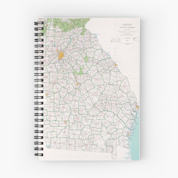 Item preview, Old Georgia Map (1970) Vintage Peach State Atlas designed and sold by BravuraMedia.
