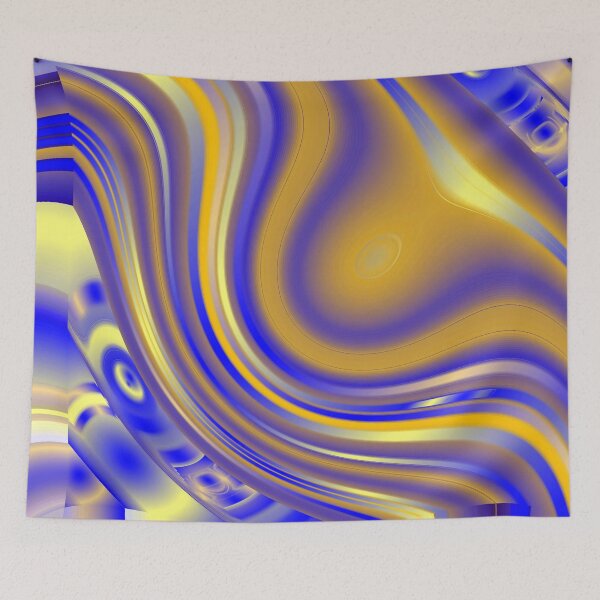 Item preview, Twisted Geometry Yellow- Blue -Cosmic designed and sold by runati.