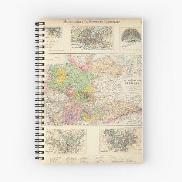 Item preview, Old Central & Northern Germany Cities Map (1872) Hamburg, Dresden, Cologne Atlas designed and sold by BravuraMedia.