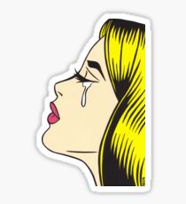 Blonde Crying Comic Girl Sticker