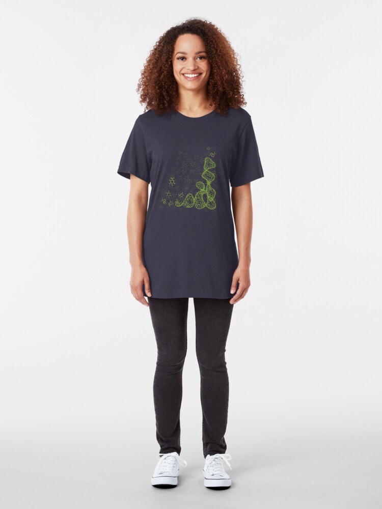 Alternate view of tRNA (transfer RNA) structure - bright green Slim Fit T-Shirt