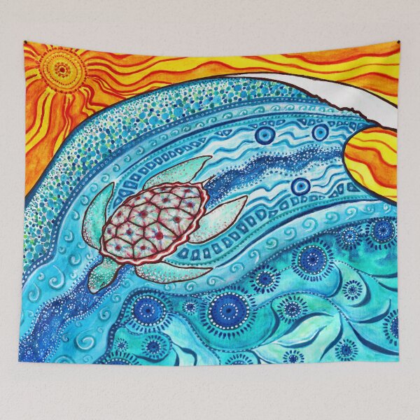 Item preview, Octopia - Happy turtle riding the waves designed and sold by Octopiadesign.