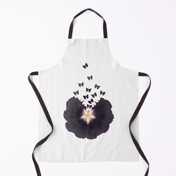 Item preview, Purple/Black Hollyhocks and Butterflies designed and sold by Charlie Presses Flowers.