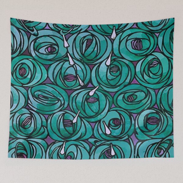 Item preview, Charles Rennie Mackintosh - Roses  teardrops,  green designed and sold by Vivanne-art.