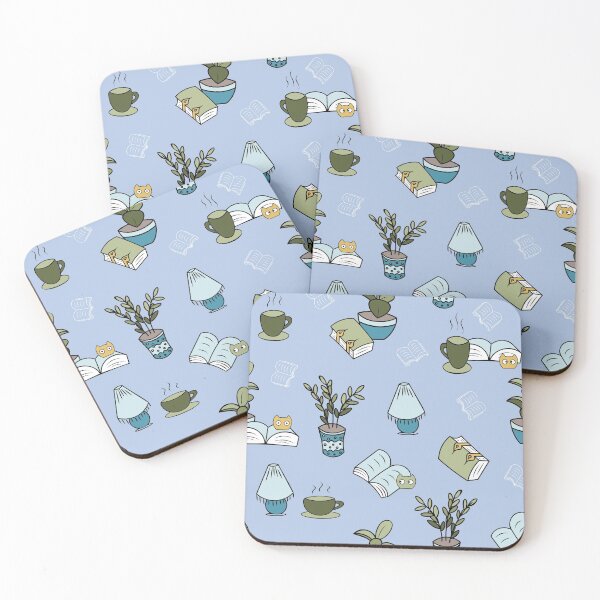 Item preview, Cosy reading plants and blobs repeated pattern designed and sold by SlothMagic.