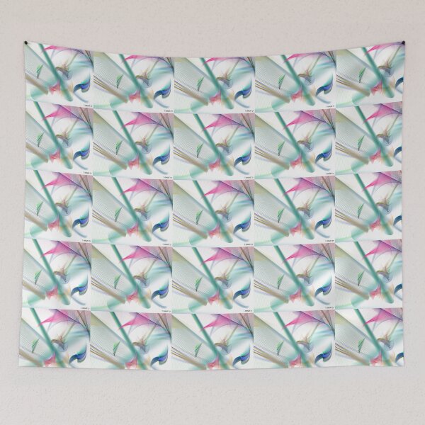Item preview,  Music Abstract Art Design wavy line art full of color on white background designed and sold by TekakuArt.