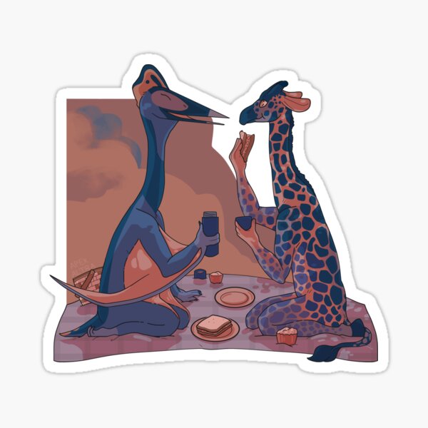 Tall Friends - Quetzalcoatlus and Giraffe Sticker