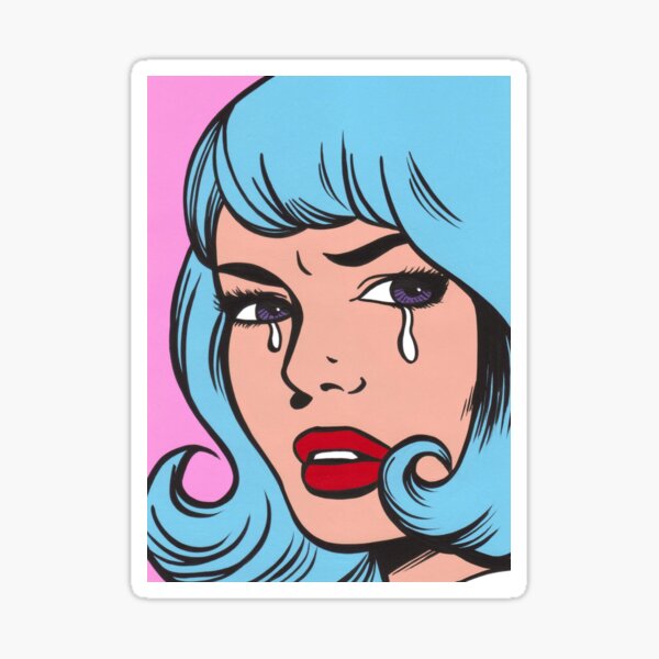 Item preview, Blue Curl Crying Comic Girl designed and sold by turddemon.