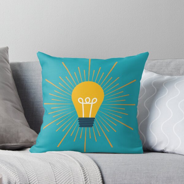 Item preview, Cute Yellow Lightbulb Illustration on Blue Background designed and sold by Dream Big! by E. H..