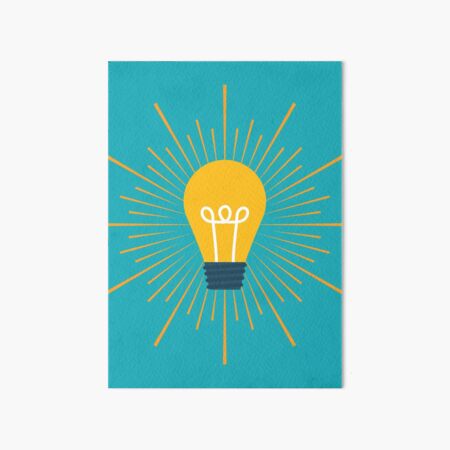Item preview, Cute Yellow Lightbulb Illustration on Blue Background designed and sold by Dream Big! by E. H..