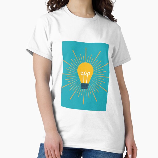 Item preview, Cute Yellow Lightbulb Illustration on Blue Background designed and sold by Dream Big! by E. H..