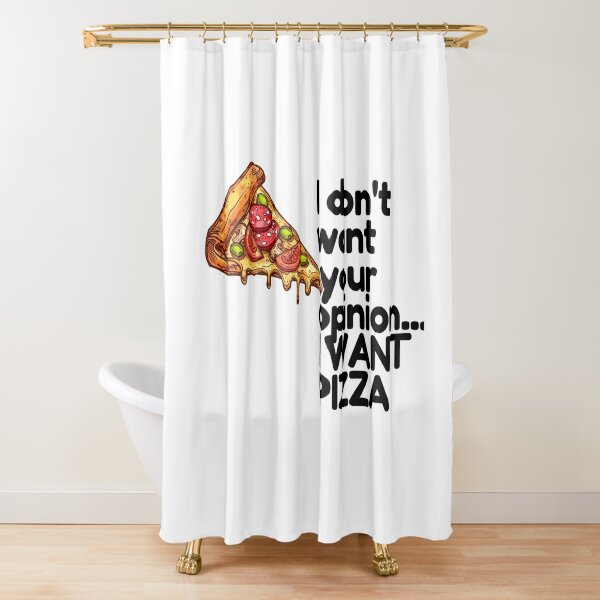 Shower Curtain frog chef with pizza 