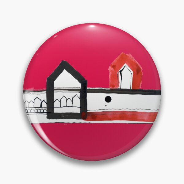 Item preview, Red, Black Houses No.: 03 on Deep Magenta Board "Paper Drawings/Paintings"  designed and sold by Istvan Ocztos.